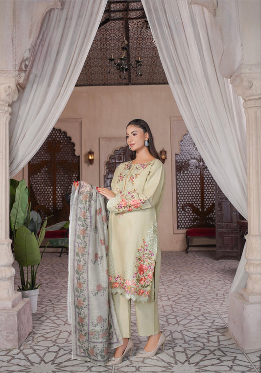 Blossom Breeze 3PC – Where Elegance Meets Embroidery: A-279-16