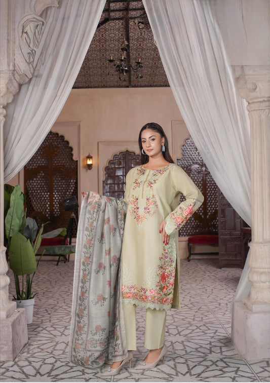Blossom Breeze 3PC – Where Elegance Meets Embroidery: A-279-16