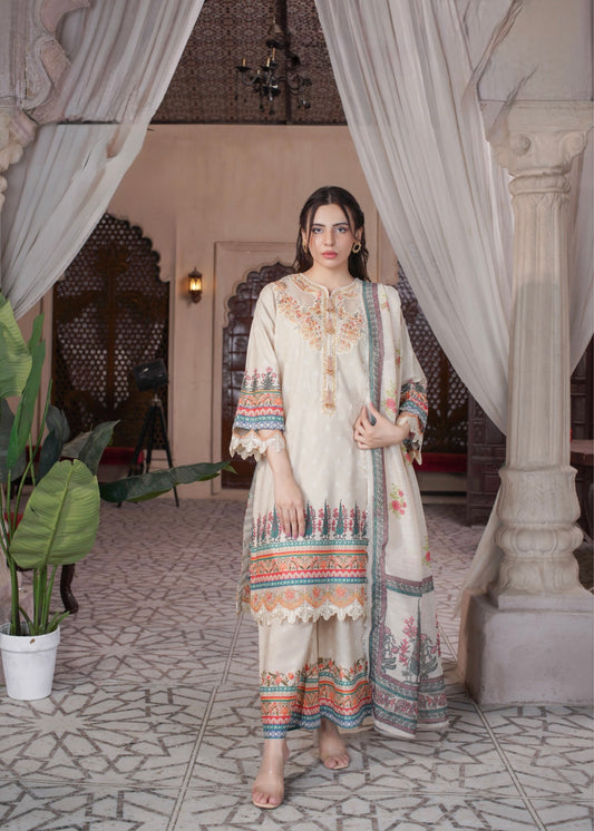 Mehfil Melody Premium Print 3Pc: A-279-17