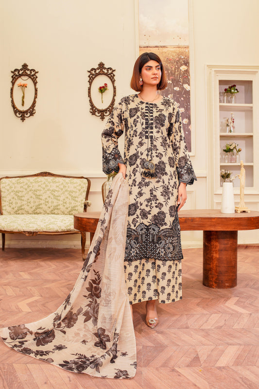 Rani Article Embroidered 3PC: A-279-01