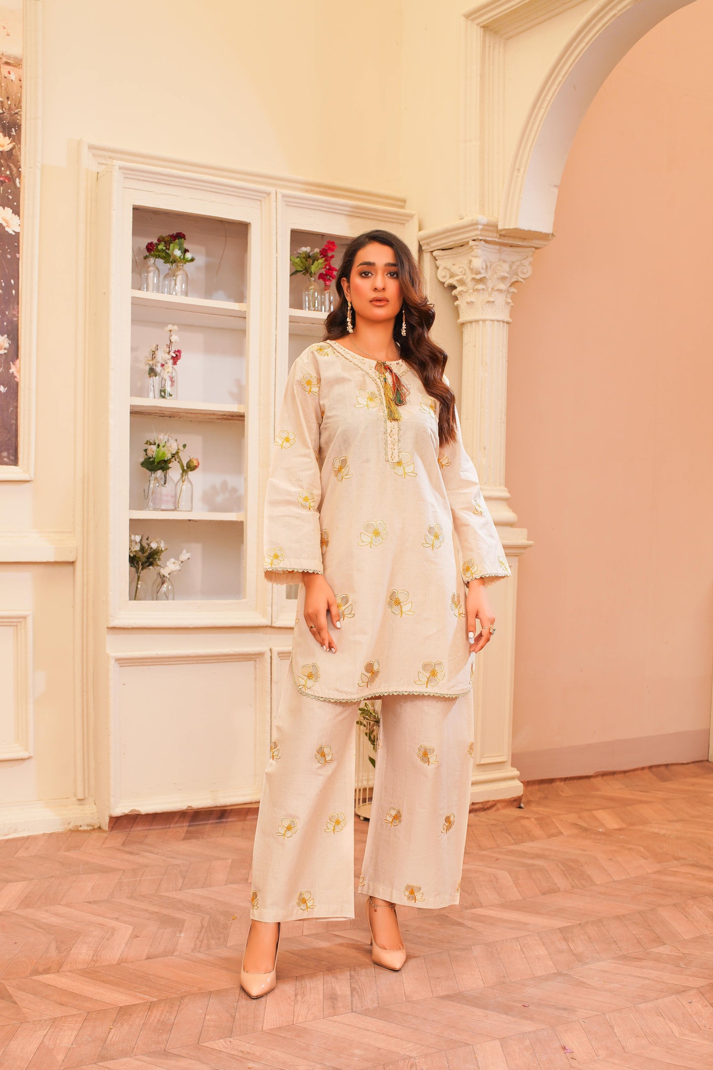 Top Style Embroidered 2PC: A-279-06